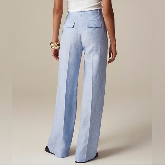 J. Crew Women's Light Blue Wide Leg Pants Sz 8P - Picture 15 of 16